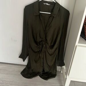 Steve Madden Long Sleeve Satin Dress